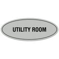 thumbnail image 1 of Signs ByLITA Oval Utility Room Sign - Laser-Engraved Lettering | Durable ABS Plastic | Vibrant Colors | Powerful Foam Tape (Lt Gray) - Medium, 1 of 3