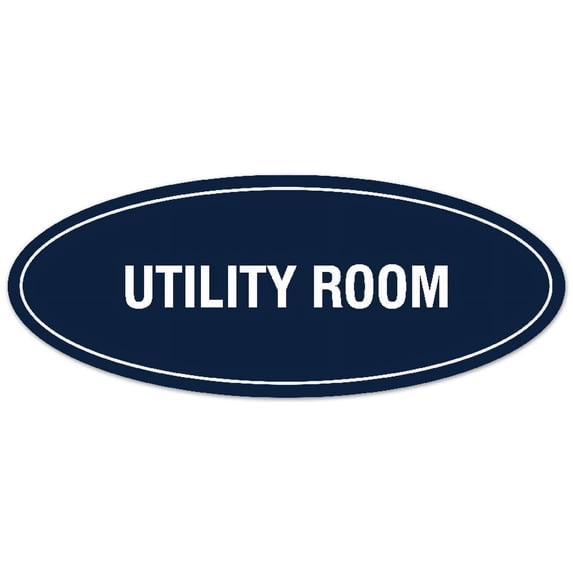 Utility Store Sign Signs ByLITA Oval Utility Room Sign - Laser-Engraved Lettering ...