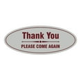 thumbnail image 1 of Signs ByLITA Oval thank you please come again with bar Sign (Light Grey / Burgundy) - Large, 1 of 1