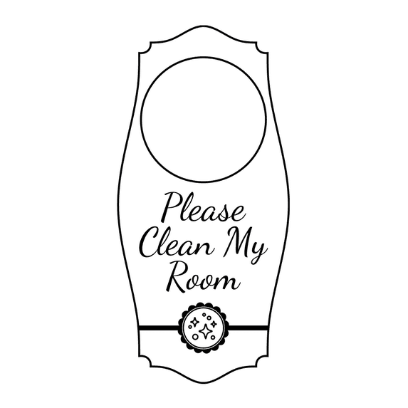 Signs ByLITA Please Clean My Room Door Hanger - White, 4" x 8"