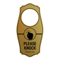 thumbnail image 1 of Signs ByLITA Please Knock Thank You Door Hanger - Brushed Gold, 4" x 8", 1 of 5