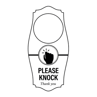Signs ByLITA Please Knock Thank You Door Hanger - White, 4" x 8"