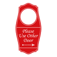 thumbnail image 2 of Mini 'Occupied' Door Knob Sign – Red Wooden Plaque, Fits Over Doorknob, USA 2 of 5