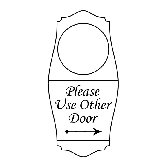 Signs ByLITA Please Use Other Door Door Hanger - White, 4" x 8"