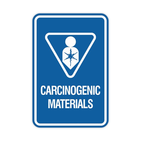 Signs ByLITA Portrait Round Carcinogenic materials Sign (Blue) - Medium