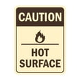 thumbnail image 1 of Signs ByLITA Portrait Round Caution Hot Surface Sign (Ivory/Dark Brown) - Medium, 1 of 5