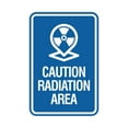 thumbnail image 1 of Signs ByLITA Portrait Round Caution Radiation Area Sign (Blue) - Small, 1 of 8