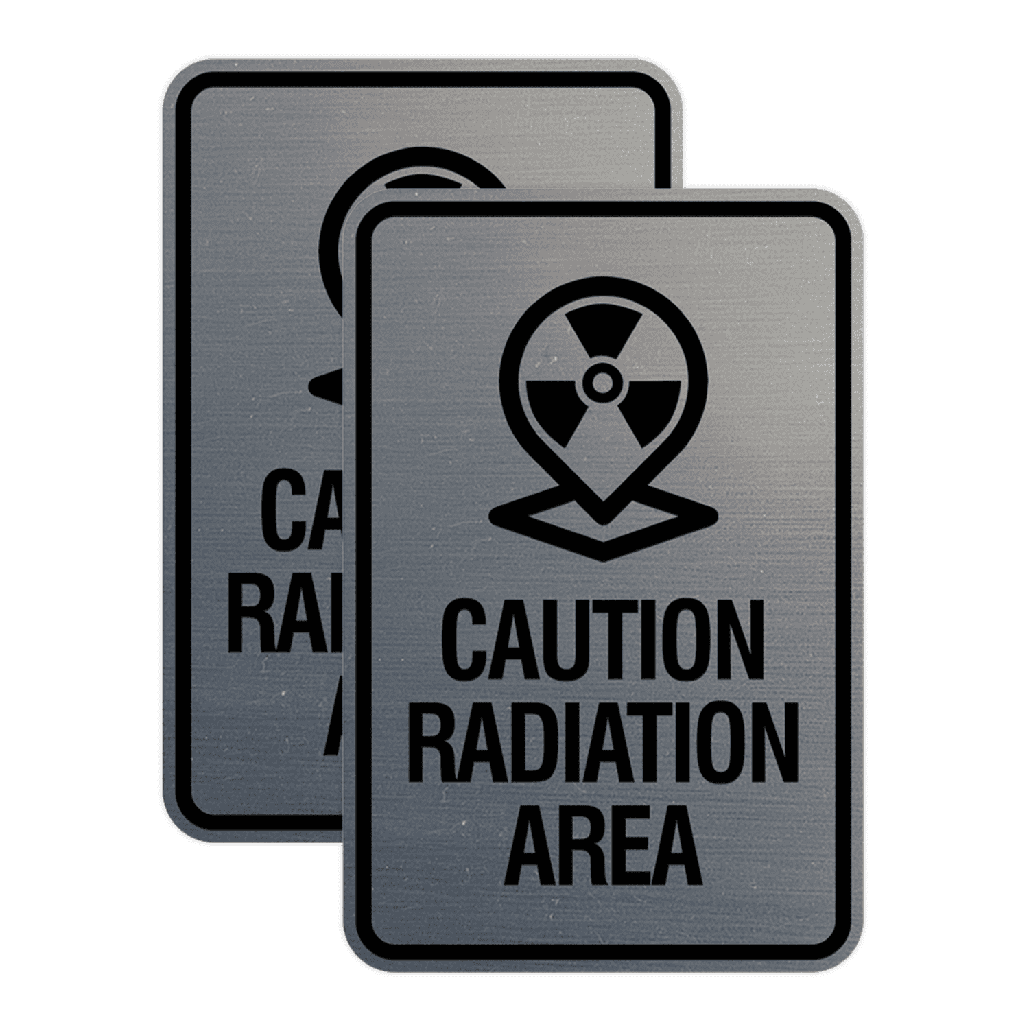 Radiation Sign Rota Signs ByLITA Portrait Round Caution Radiation Area Sign (Brushed Silver ...