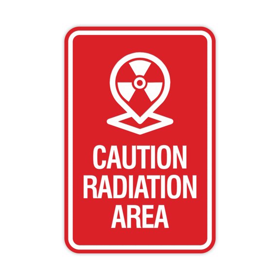 Signs ByLITA Portrait Round Caution Radiation Area Sign (Red) - Medium
