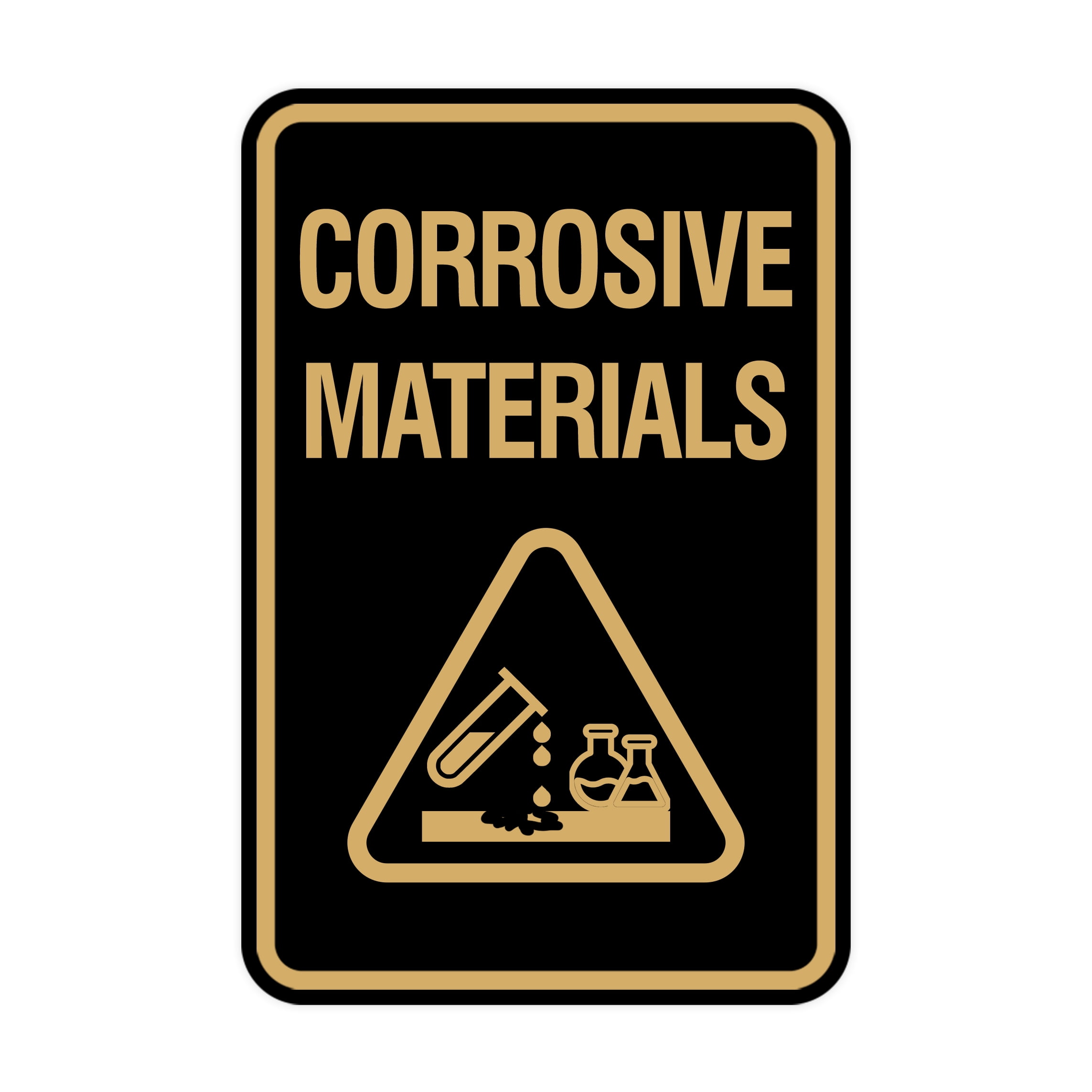Signs ByLITA Portrait Round Corrosive Materials Sign (Black) - Large -  Walmart.com, image size:2286x2286