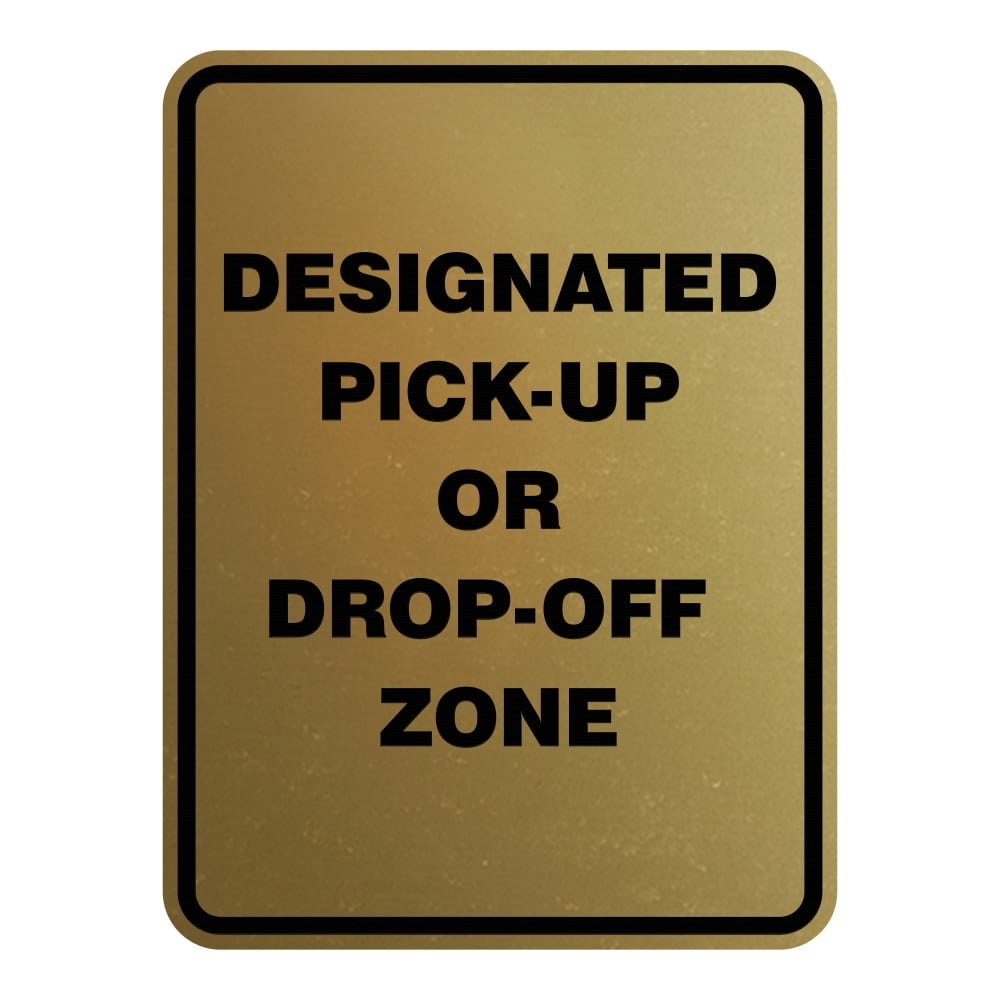 Signs ByLITA Portrait Round Designated Pick-Up Drop-Off Zone ABS ...