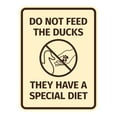 thumbnail image 1 of Signs ByLITA Portrait Round Do Not Feed the Ducks, They Have a Special Diet ABS Plastic | Laser Engraved | Easy Installation | Elegant Design Sign (Ivory/Dark Brown) - Medium, 1 of 7