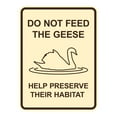thumbnail image 1 of Signs ByLITA Portrait Round Do Not Feed the Geese – Help Preserve Their Habitat ABS Plastic | Laser Engraved | Easy Installation | Elegant Design Sign (Ivory/Dark Brown) - Medium, 1 of 7