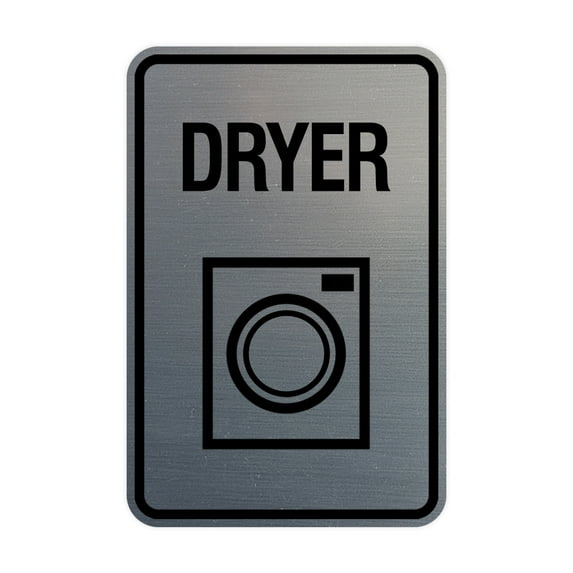Signs ByLITA Portrait Round Dryer Sign (Brushed Silver) - Medium