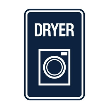 Signs ByLITA Portrait Round Dryer Sign (Navy Blue / White) - Large
