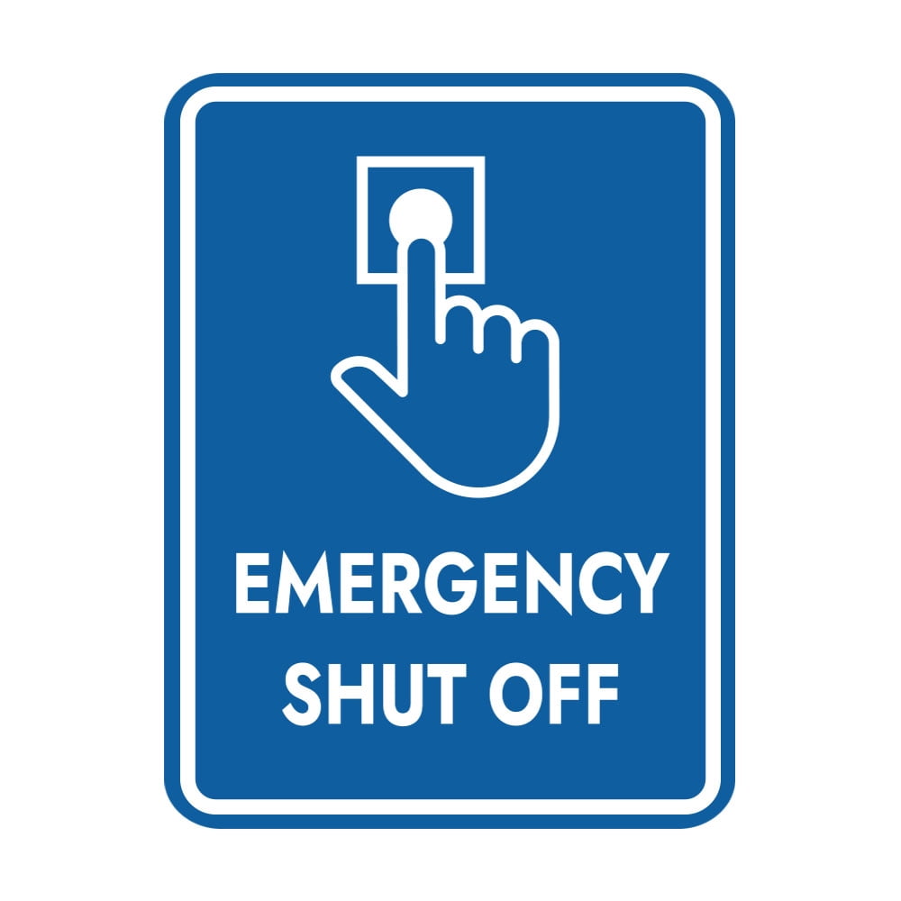 Signs ByLITA Portrait Round Emergency Shut Off Door or Wall Sign Easy ...