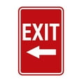 thumbnail image 1 of Signs ByLITA Portrait Round Exit Left Arrow Sign with Adhesive Tape (Red) - Small, 1 of 7