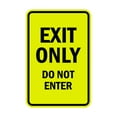 thumbnail image 1 of Signs ByLITA Portrait Round Exit Only Do Not Enter Sign (Yellow / Black) - Small 4x6", 1 of 1