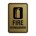 thumbnail image 1 of Signs ByLITA Portrait Round Fire Extinguishers Sign (Brushed Gold) - Small, 1 of 5