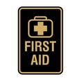 thumbnail image 1 of Signs ByLITA Portrait Round First aid Sign (Black Gold) - Medium, 1 of 5