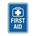 thumbnail image 1 of Signs ByLITA Portrait Round First aid Sign (Blue) - Large, 1 of 5