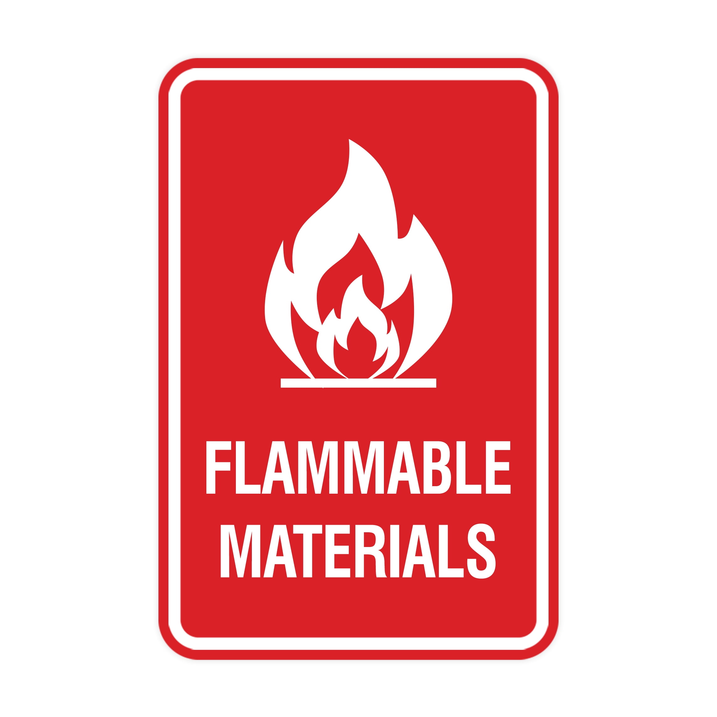 Signs ByLITA Portrait Round Flammable Materials Sign (Red) - Large -  Walmart.com, image size:2286x2286