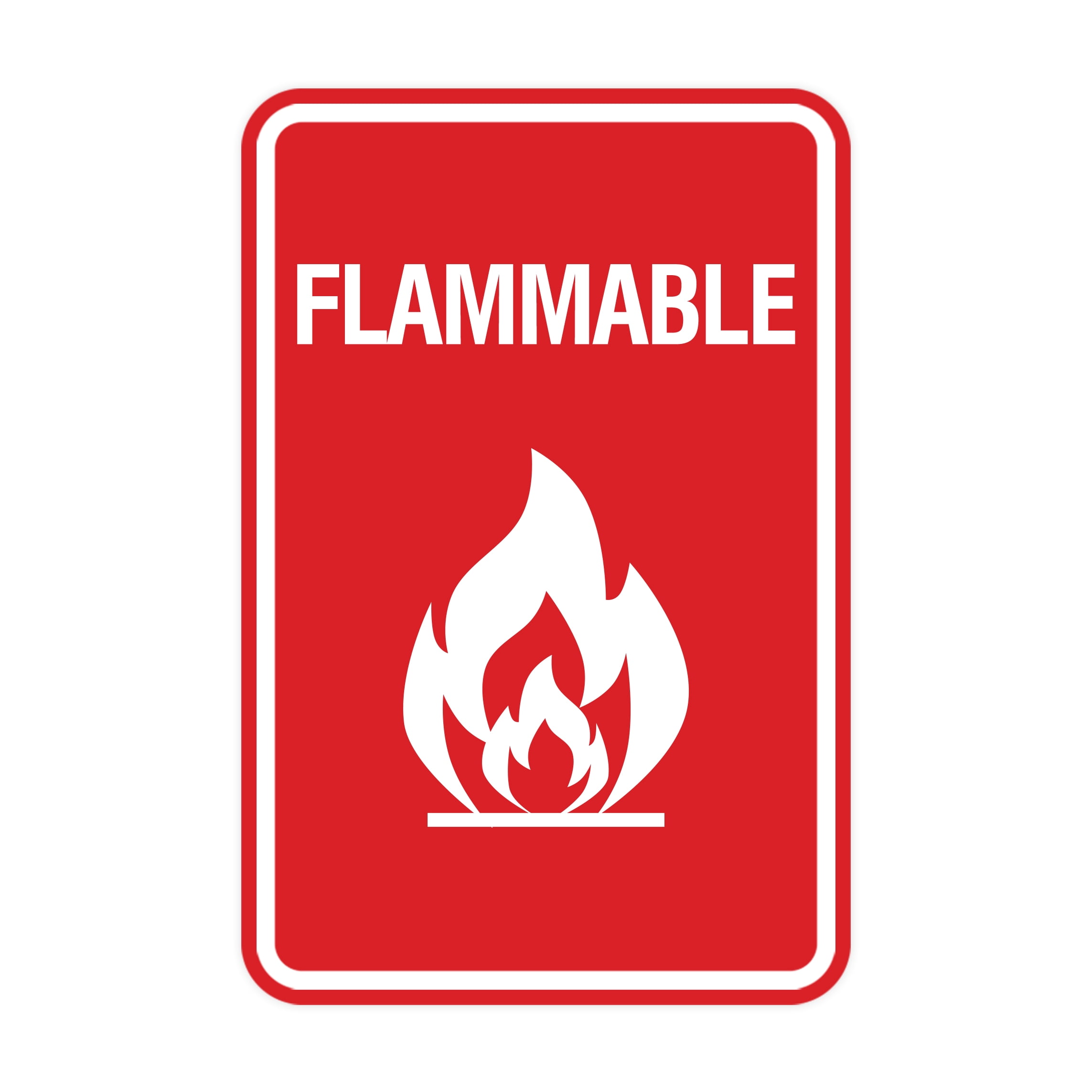 Signs ByLITA Portrait Round Flammable Sign (Red) - Large - Walmart.com