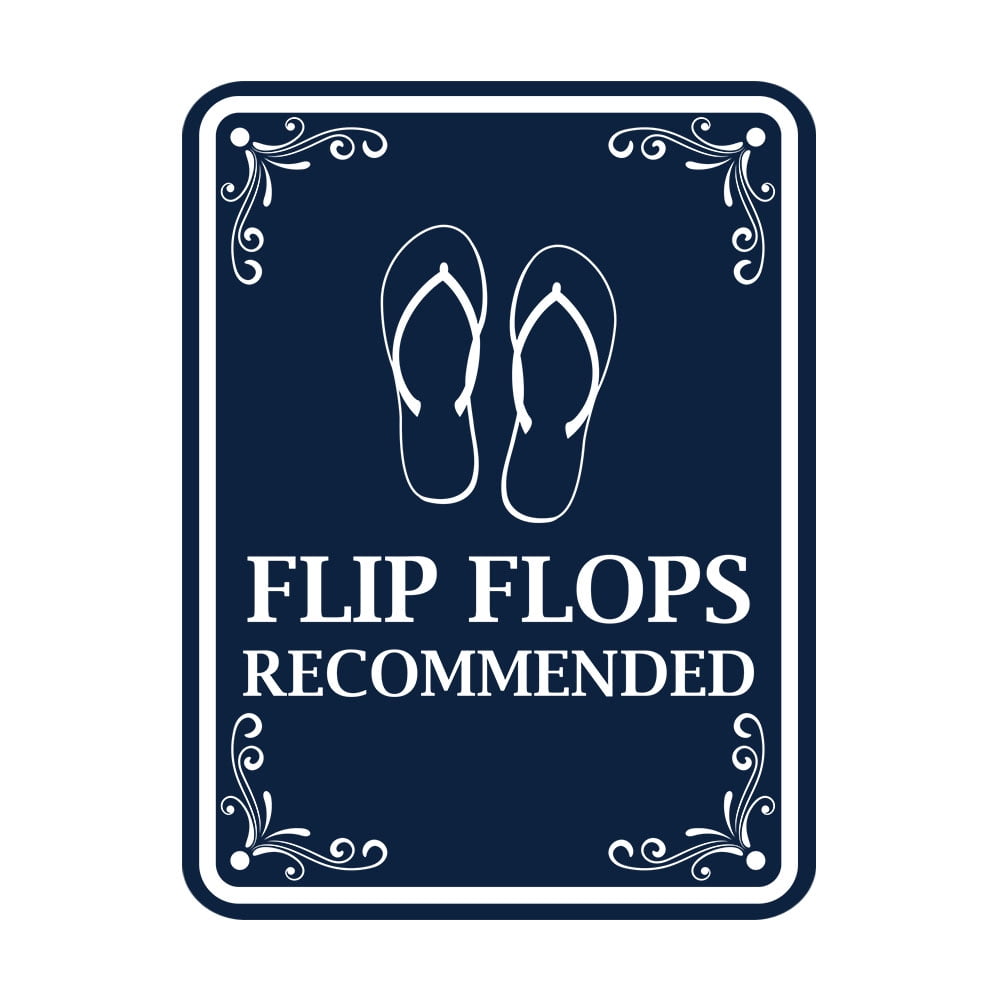 Signs ByLITA Portrait Round Flip Flops Recommended Door or Wall Sign ...