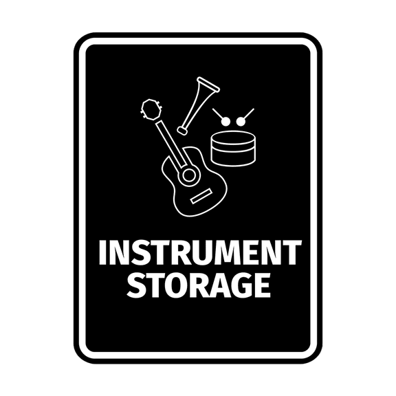 Signs ByLITA Portrait Round Instrument Storage Door or Wall Sign Easy Installation | Directing Artists & Co-Workers | Music | Concert | Festivals Sign (Black) - Large