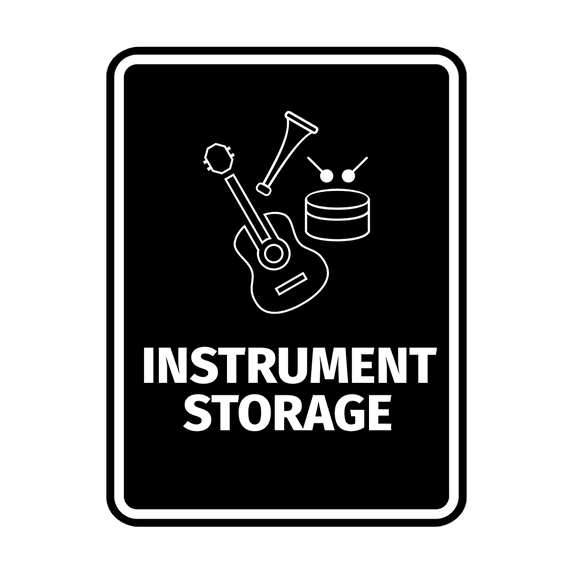 Signs ByLITA Portrait Round Instrument Storage Door or Wall Sign Easy Installation | Directing Artists & Co-Workers | Music | Concert | Festivals Sign (Black) - Large