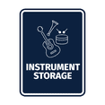 thumbnail image 1 of Signs ByLITA Portrait Round Instrument Storage Door or Wall Sign Easy Installation | Directing Artists & Co-Workers | Music | Concert | Festivals Sign (Navy Blue / White) - Small, 1 of 8