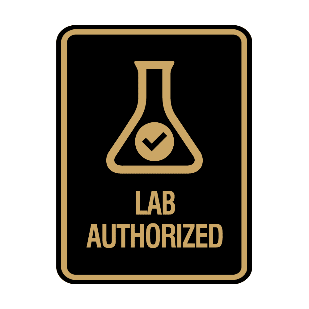 Lab Only Sign Signs ByLITA Portrait Round Lab Authorized Sign (Black /Gold) - Small ...