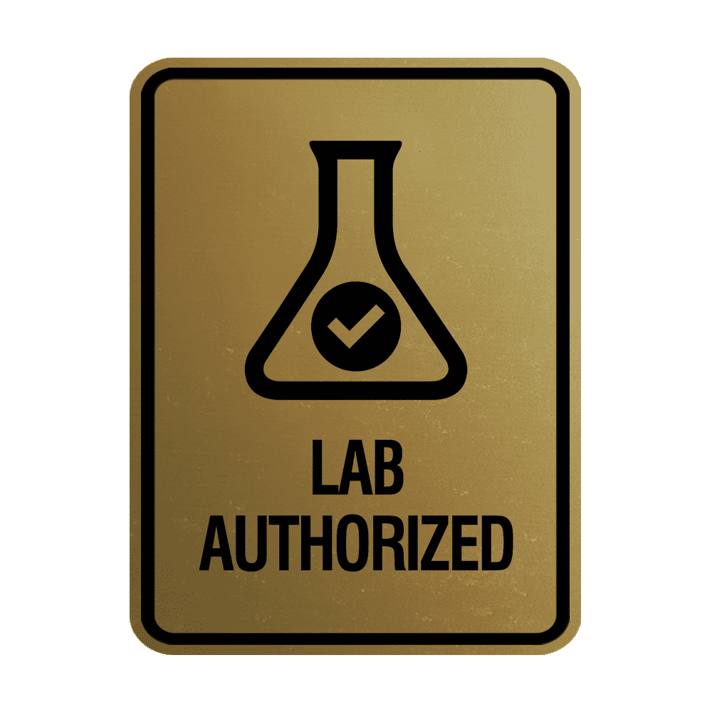 Lab Only Sign Signs ByLITA Portrait Round Lab Authorized Sign (Brushed Gold) - Small ...