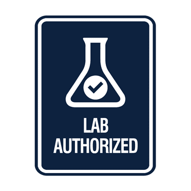 Signs ByLITA Portrait Round Lab Authorized Sign (Navy Blue / White) - Large