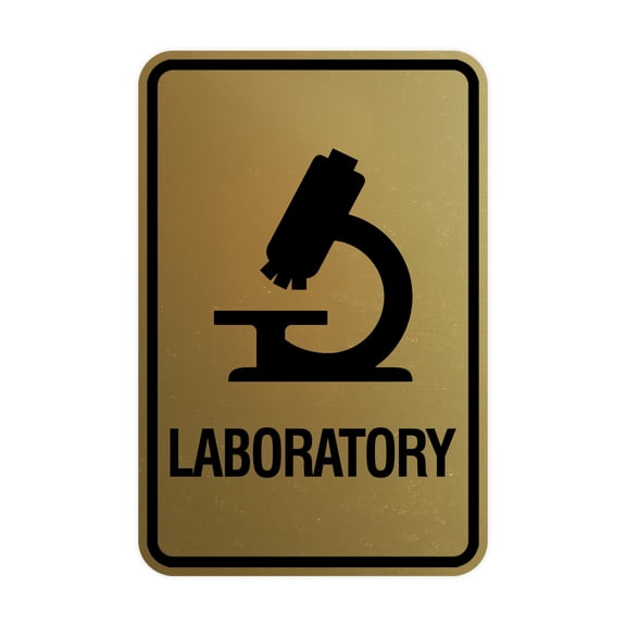 Signs ByLITA Portrait Round Laboratory Sign (Brushed Gold) - Small