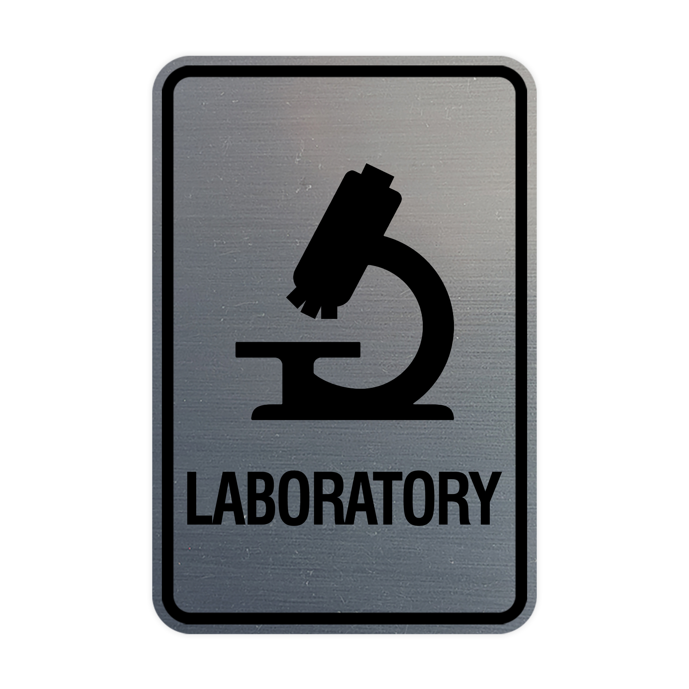 Signs ByLITA Portrait Round Laboratory Sign (Brushed Silver) - Medium ...