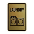 thumbnail image 1 of Signs ByLITA Portrait Round Laundry Sign (Brushed Gold) - Small, 1 of 7