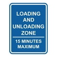 thumbnail image 1 of Signs ByLITA Portrait Round Loading and Unloading Zone 15 Minutes Maximum ABS Plastic | Laser Engraved | Easy Installation | Elegant Design Sign (Blue) - Large, 1 of 7