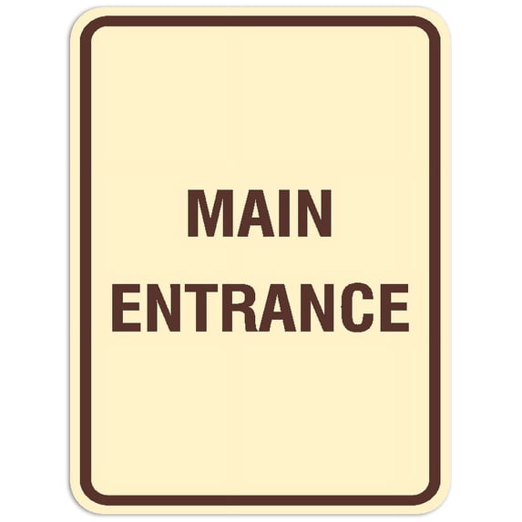 Signs ByLITA Portrait Round Main Entrance Sign - Laser-Engraved Lettering | Durable ABS Plastic | Vibrant Colors | Powerful Foam Tape (Ivory/Dark Brown) - Medium