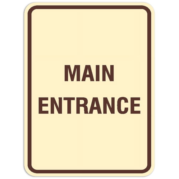 Signs ByLITA Portrait Round Main Entrance Sign - Laser-Engraved Lettering | Durable ABS Plastic | Vibrant Colors | Powerful Foam Tape (Ivory/Dark Brown) - Small