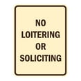 thumbnail image 1 of Signs ByLITA Portrait Round No Loitering or Soliciting ABS Plastic | Laser Engraved | Easy Installation | Elegant Design Sign (Ivory/Dark Brown) - Medium, 1 of 7