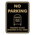 thumbnail image 1 of Signs ByLITA Portrait Round No Parking Mailbox Access Required at All Times ABS Plastic | Laser Engraved | Easy Installation | Elegant Design Sign (Black Gold) - Large, 1 of 7