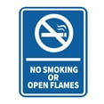 thumbnail image 1 of Signs ByLITA Portrait Round No Smoking Or Open Flames Door or Wall Sign Durable ABS Plastic | Laser Engraved | Easy Installation | Kitchen | Hygiene Sign (Blue) - Small, 1 of 8