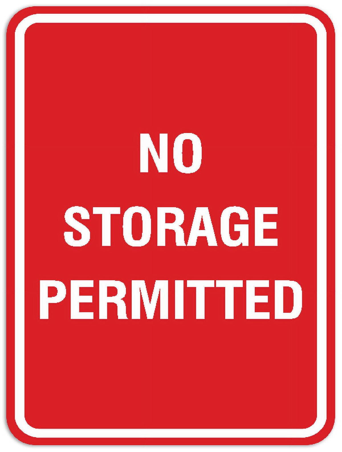 Permitted Color Signs ByLITA Portrait Round No Storage Permitted Sign - Laser-Engraved ...