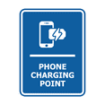 thumbnail image 1 of Signs ByLITA Portrait Round Phone Charging Point ABS Plastic | Laser Engraved | Easy Installation | Elegant Design Sign (Blue) - Small, 1 of 8
