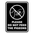 thumbnail image 1 of Signs ByLITA Portrait Round Please Do Not Feed the Pigeons ABS Plastic | Laser Engraved | Easy Installation | Elegant Design Sign (Black) - Large, 1 of 7