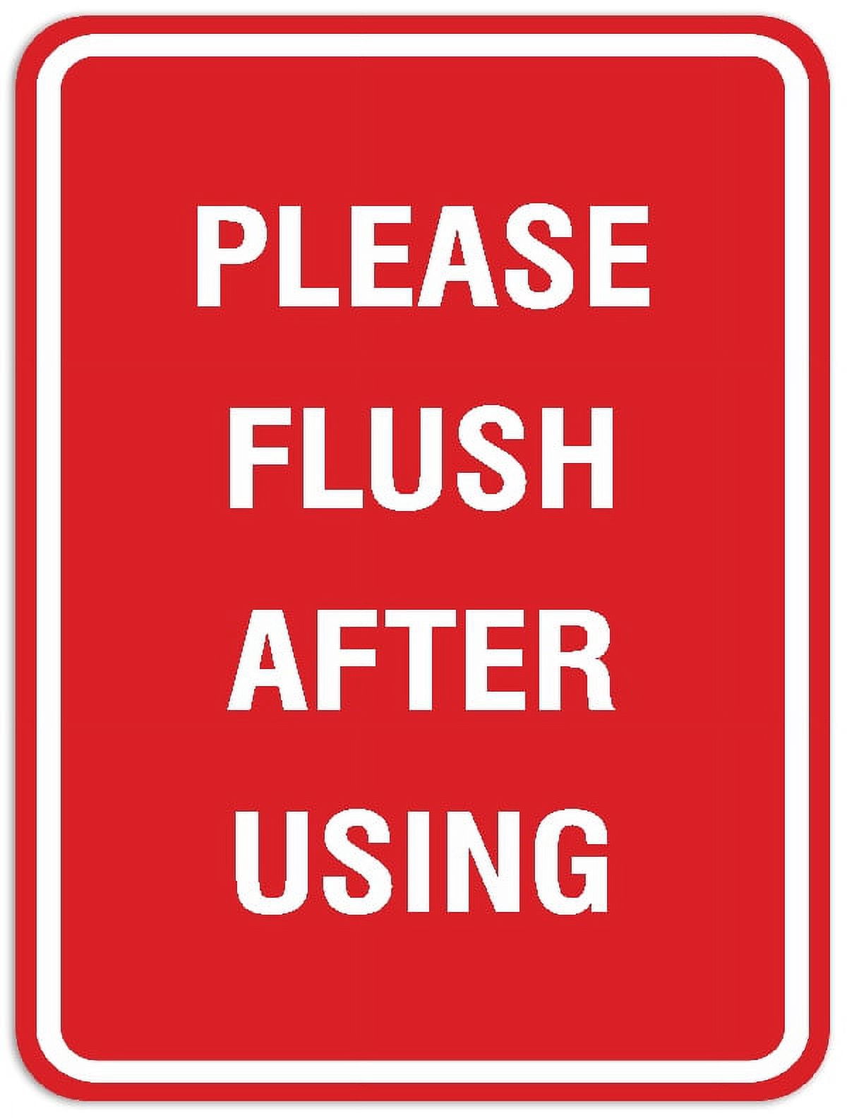 Signs ByLITA Portrait Round Please Flush After Use Sign - Laser ...