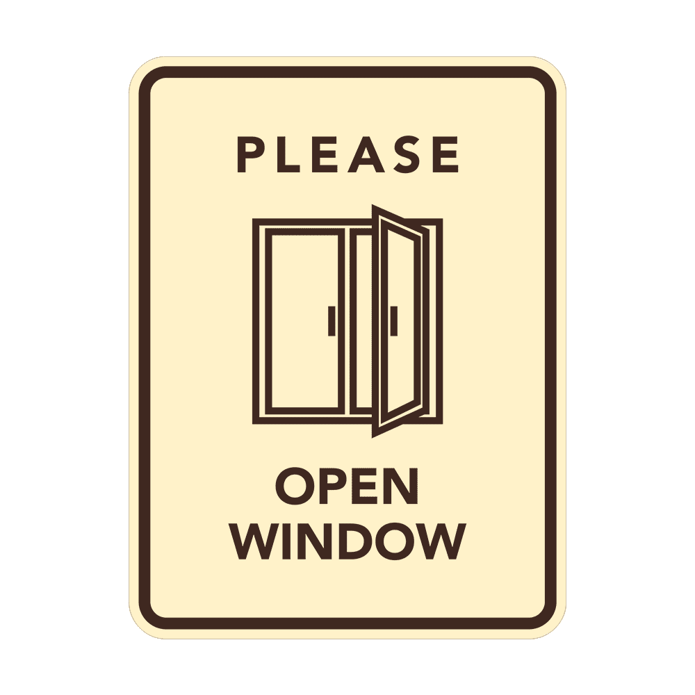Window Open Printable Sign Signs ByLITA Portrait Round Please Open Window ABS Plastic | Laser ...