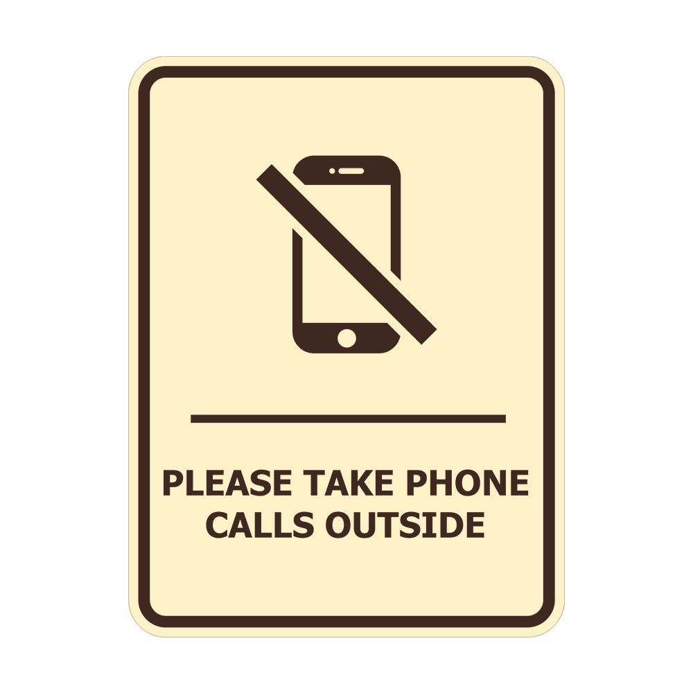 Signs ByLITA Portrait Round Please Take Phone Calls Outside ABS Plastic ...