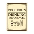 thumbnail image 1 of Signs ByLITA Portrait Round Pool Rules: Drinking Encouraged Door or Wall Sign Durable ABS Plastic | Laser Engraved | Easy Installation | Pool Safety Sign (Ivory/Dark Brown) - Medium, 1 of 8